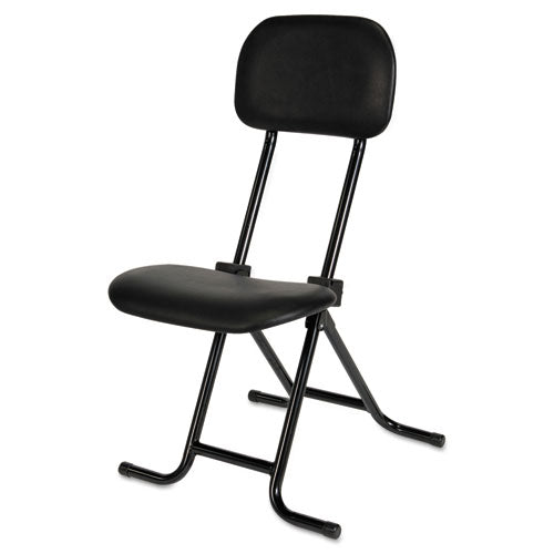 Alera Il Series Height-adjustable Folding Stool, Supports Up To 300 Lb, 27.5" Seat Height, Black