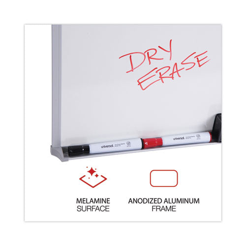 Melamine Dry Erase Board With Aluminum Frame, 24 X 18, White Surface, Anodized Aluminum Frame