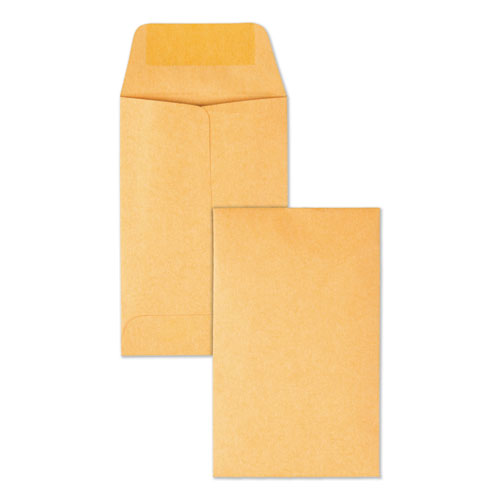 Kraft Coin And Small Parts Envelope, #3, Round Flap, Gummed Closure, 2.5 X 4.25, Brown Kraft, 500/box