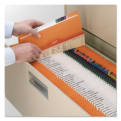 Reinforced Top Tab Colored File Folders, Straight Tabs, Legal Size, 0.75" Expansion, Orange, 100/box