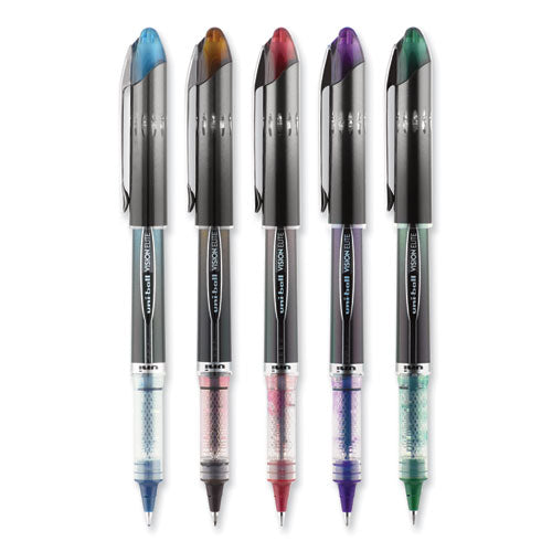 Vision Elite Blx Series Roller Ball Pen, Stick, Micro 0.5 Mm, Assorted Ink And Barrel Colors, 5/pack