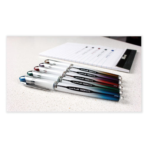 Vision Elite Blx Series Roller Ball Pen, Stick, Micro 0.5 Mm, Assorted Ink And Barrel Colors, 5/pack