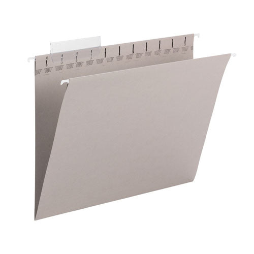 Tuff Hanging Folders With Easy Slide Tab, Letter Size, 1/3-cut Tabs, Steel Gray, 18/box