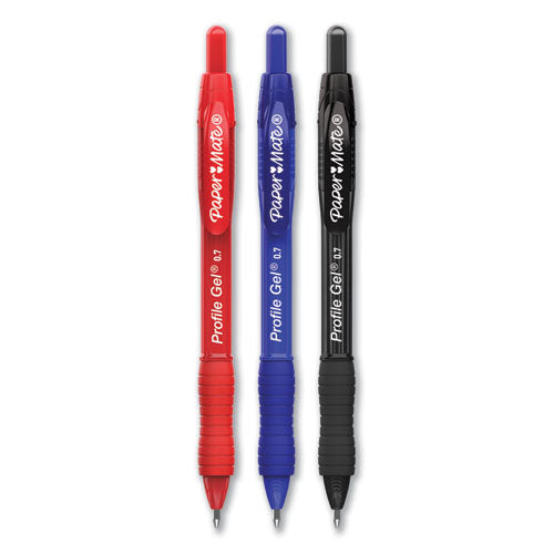 Profile Gel Pen, Retractable, Bold 1 Mm, Blue Ink, Translucent Blue Barrel, Dozen