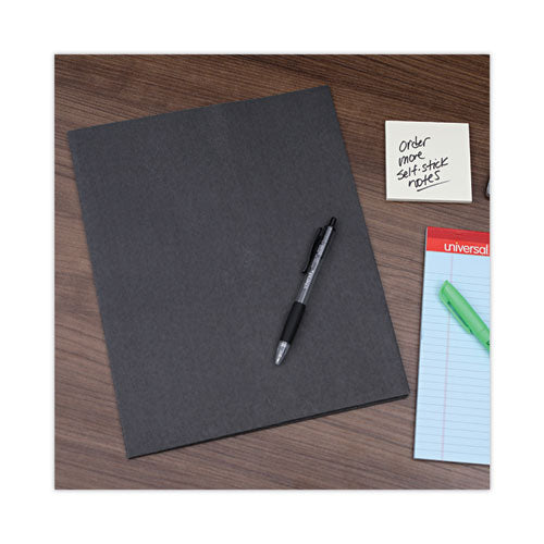 Two-pocket Portfolio, Embossed Leather Grain Paper, 11 X 8.5, Black, 25/box