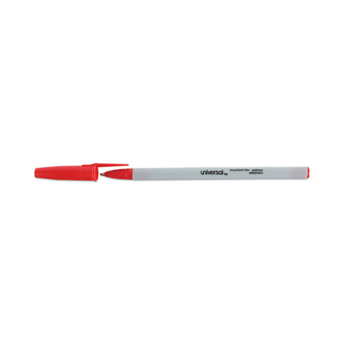 Ballpoint Pen, Stick, Medium 1 Mm, Red Ink, Gray Barrel, Dozen