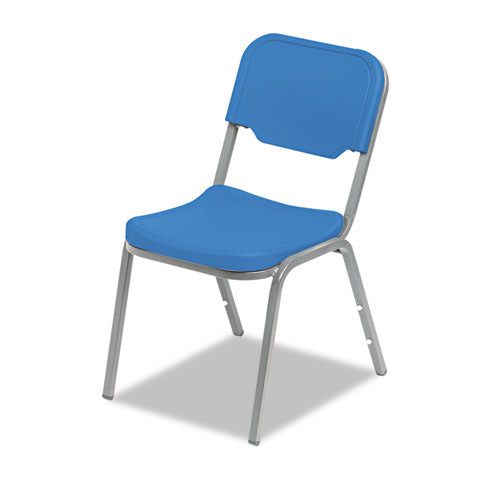 Rough N Ready Stack Chair, Supports Up To 500 Lb, 17.5" Seat Height, Charcoal Seat, Charcoal Back, Silver Base, 4/carton
