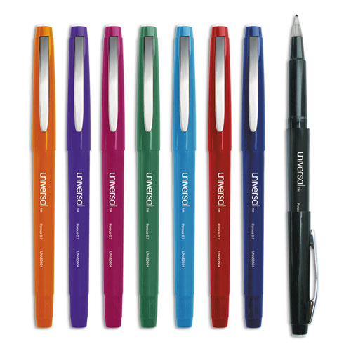 Porous Point Pen, Stick, Medium 0.7 Mm, Blue Ink, Blue Barrel, Dozen