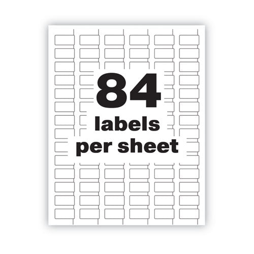 Permatrack Destructible Asset Tag Labels, Laser Printers, 0.5 X 1, White, 84/sheet, 8 Sheets/pack