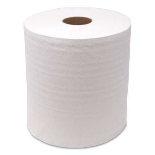 Hardwound Roll Towels, 1-ply, 8" X 600 Ft, White, 12 Rolls/carton