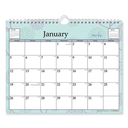 Rue Du Flore Wall Calendar, Rue Du Flore Artwork, 12 X 15, White/jade/lavender Sheets, 12-month (jan To Dec): 2023