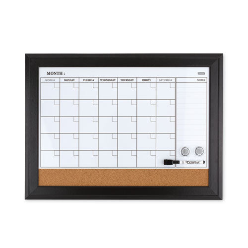 Home Decor Magnetic Combo Dry Erase Board With Cork Board On Bottom, 23 X 17, White/natural Surface, Espresso Wood Frame