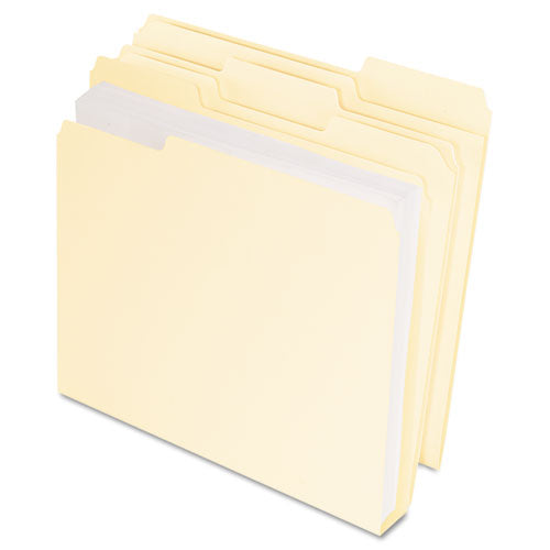 Double Stuff File Folders, 1/3-cut Tabs: Assorted, Letter Size, 1.5" Expansion, Red, 50/pack
