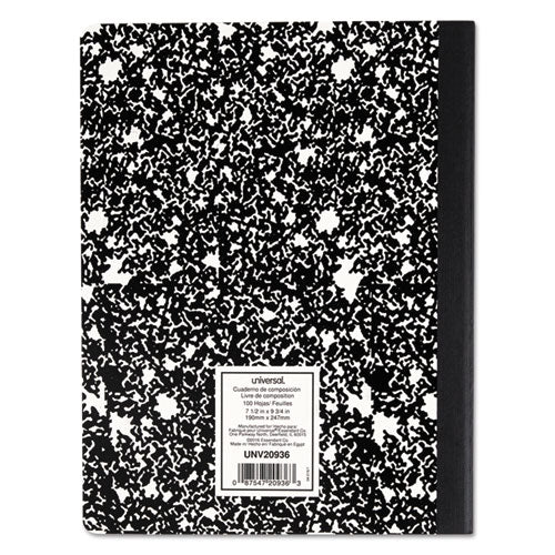 Composition Book, Wide/legal Rule, Black Marble Cover, (100) 9.75 X 7.5 Sheets, 6/pack