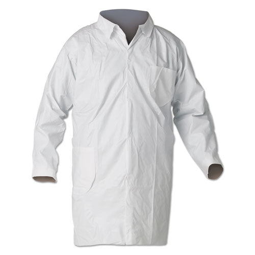 A40 Liquid And Particle Protection Lab Coats, Large, White, 30/carton