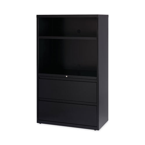 Combo File Cabinet, 5 Letter/legal/a4-size File Drawers, Black, 36 X 18.62 X 60