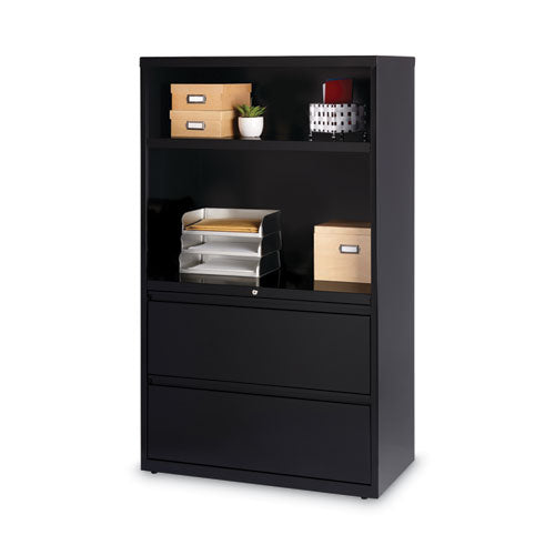 Combo File Cabinet, 5 Letter/legal/a4-size File Drawers, Black, 36 X 18.62 X 60
