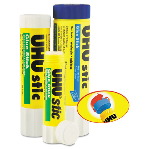 Stic Permanent Glue Stick, 1.41 Oz, Applies Blue, Dries Clear