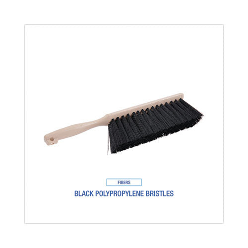 Counter Brush, Black Polypropylene, 4.5" Brush, 3.5" Tan Plastic Handle