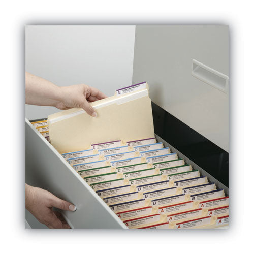Manila File Folders, 1/3-cut Tabs: Assorted, Letter Size, 0.75" Expansion, Manila, 24/pack