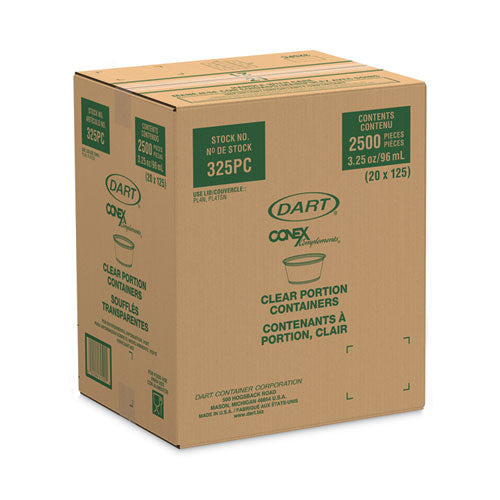 Conex Complements Portion/medicine Cups, 3.25 Oz, Clear, 125/bag, 20 Bags/carton