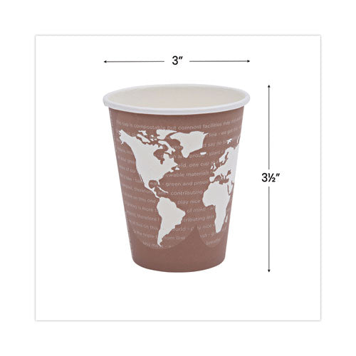 World Art Renewable And Compostable Hot Cups, 8 Oz, Plum, 50/pack