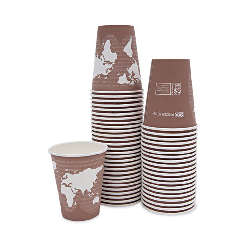 World Art Renewable And Compostable Hot Cups, 8 Oz, Plum, 50/pack