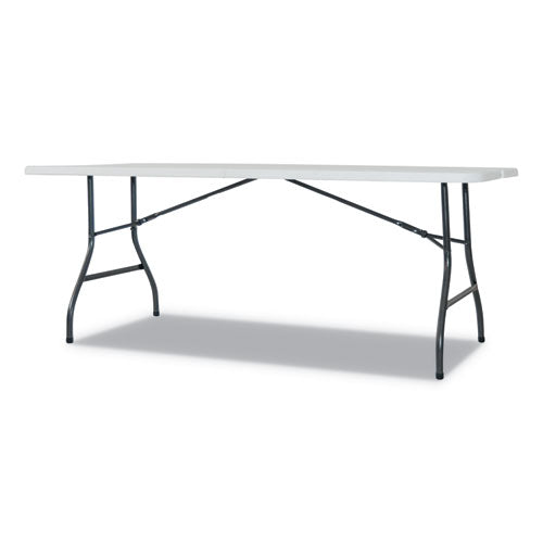 Fold-in-half Resin Folding Table, Rectangular, 72w X 29.63d X 29.25h, White