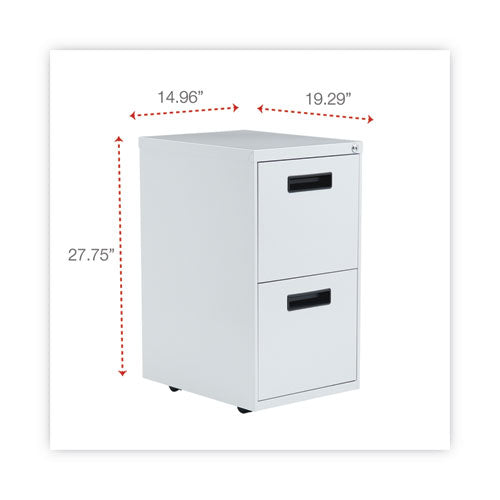 File Pedestal, Left Or Right, 2 Legal/letter-size File Drawers, Light Gray, 14.96" X 19.29" X 27.75"
