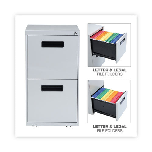 File Pedestal, Left Or Right, 2 Legal/letter-size File Drawers, Light Gray, 14.96" X 19.29" X 27.75"