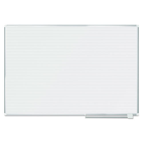 Ruled Magnetic Steel Dry Erase Planning Board, 72 X 48, White Surface, Silver Aluminum Frame