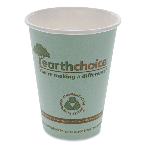 Earthchoice Compostable Paper Cup, 12 Oz, Teal, 1,000/carton