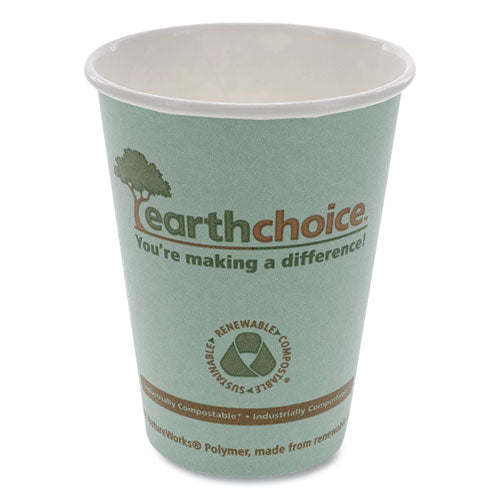 Earthchoice Compostable Paper Cup, 12 Oz, Teal, 1,000/carton