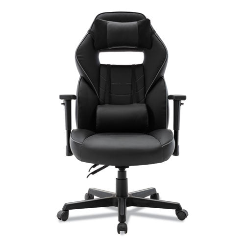 Racing Style Ergonomic Gaming Chair, Supports 275 Lb, 15.91" To 19.8" Seat Height, Black/gray Trim Seat/back, Black/gray Base