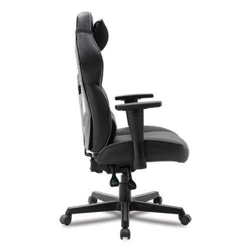 Racing Style Ergonomic Gaming Chair, Supports 275 Lb, 15.91" To 19.8" Seat Height, Black/gray Trim Seat/back, Black/gray Base