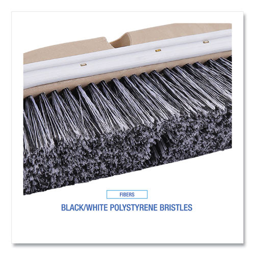 Polystyrene Vehicle Brush With Vinyl Bumper, Black/white Polystyrene Bristles, 10" Brush