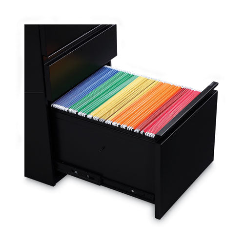 File Pedestal With Full-length Pull, Left Or Right, 3-drawers: Box/box/file, Legal/letter, Black, 14.96" X 19.29" X 27.75"