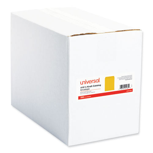 Catalog Envelope, 28 Lb Bond Weight Kraft, #10 1/2, Square Flap, Gummed Closure, 9 X 12, Brown Kraft, 250/box