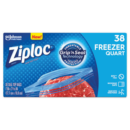 Double Zipper Freezer Bags, 1 Qt, 2.7 Mil, 7" X 7.75", Clear, 300/carton