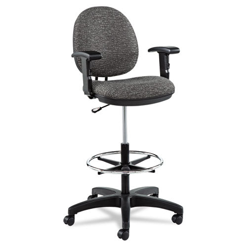 Alera Interval Series Swivel Task Stool, Supports 275 Lb, 23.93" To 34.53" Seat Height, Graphite Gray Seat/back, Black Base