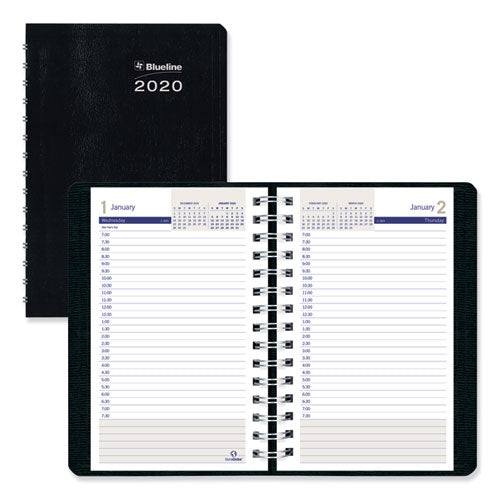 Duraglobe Daily Planner, 30-minute Appointments, 8 X 5, Black Soft Cover, 12-month (jan To Dec): 2023