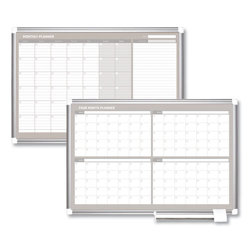 Magnetic Dry Erase Calendar Board, Weekly Calendar, 36 X 24, White Surface, Silver Aluminum Frame