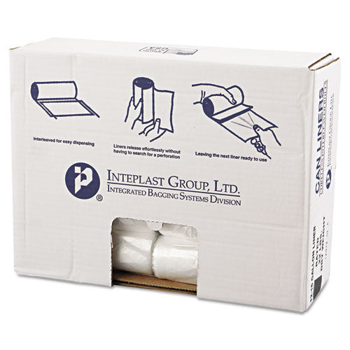 High-density Commercial Can Liners Value Pack, 60 Gal, 19 Microns, 38" X 58", Clear, 25 Bags/roll, 6 Rolls/carton