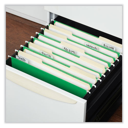 Deluxe Bright Color Hanging File Folders, Letter Size, 1/5-cut Tabs, Bright Green, 25/box