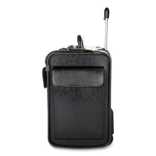 Catalog Case On Wheels, Fits Devices Up To 17.3", Leather, 19 X 9 X 15.5, Black