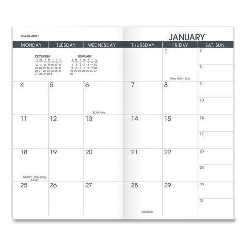 Pocket Size Monthly Planner Refill, 6 X 3.5, White Sheets, 13-month (jan To Jan): 2023 To 2024