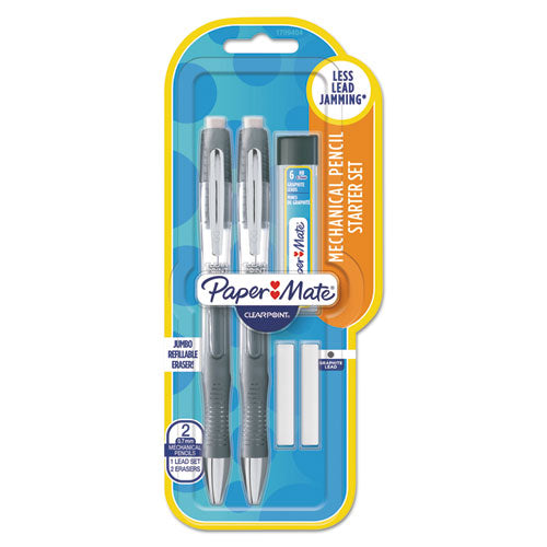 Clearpoint Elite Mechanical Pencils, 0.7 Mm, Hb (#2), Black Lead, Blue And Green Barrels, 2/pack