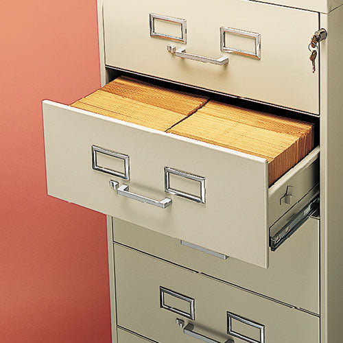 Six-drawer Multimedia/card File Cabinet, Putty, 21.25" X 28.5" X 52"