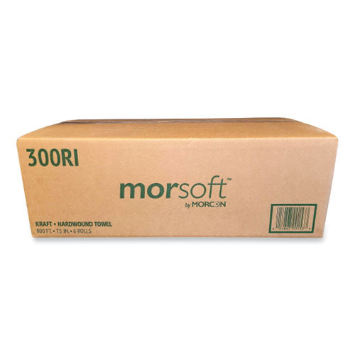Morsoft Controlled Towels, I-notch, 1-ply, 7.5" X 800 Ft, Kraft, 6 Rolls/carton