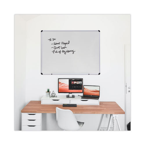 Modern Melamine Dry Erase Board With Aluminum Frame, 48 X 36, White Surface